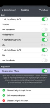 Wie signalisiere ich 75 %, 50 % und 25 % verbleibende Zeit?