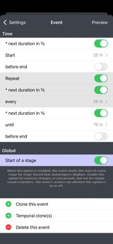 How do I signal 75%, 50% and 25% time remaining?