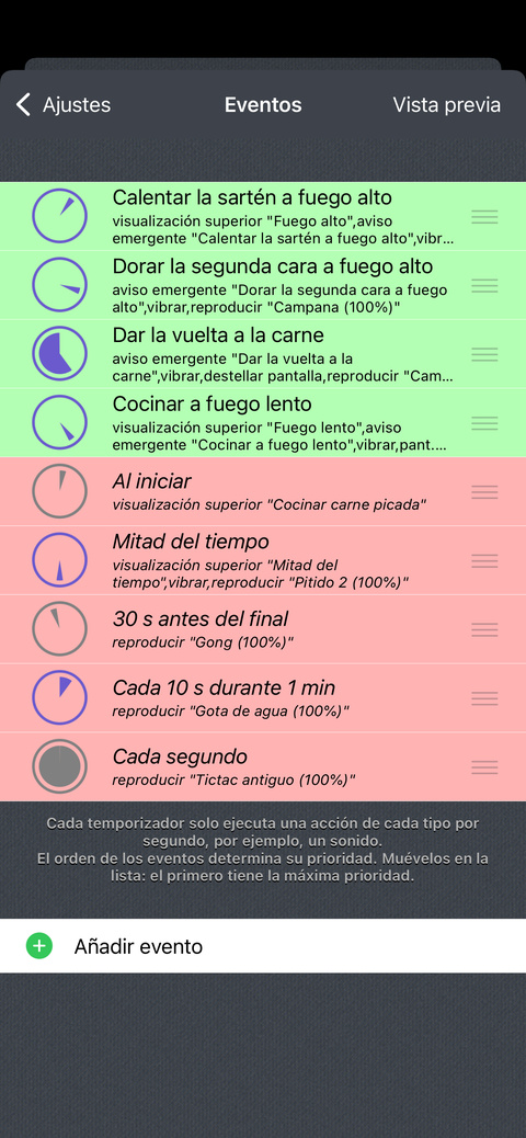 Añade acciones intermedias