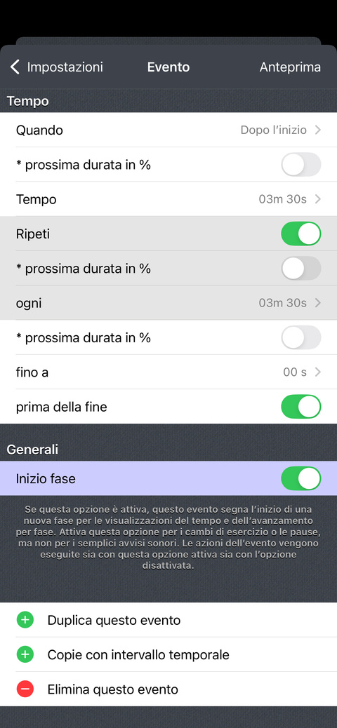 Come alterno 1 minuto e 30 secondi e 2 minuti?