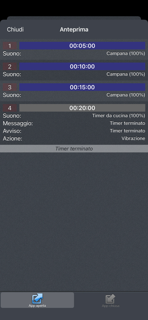 Come segnalo il 75%, 50% e 25% del tempo rimanente?