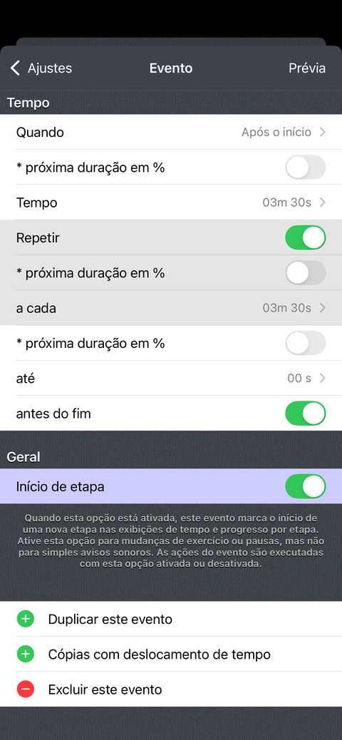Como alternar 1 minuto e 30 segundos e 2 minutos?
