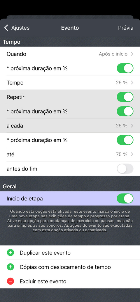 Como avisar quando restam 75%, 50% e 25% do tempo?