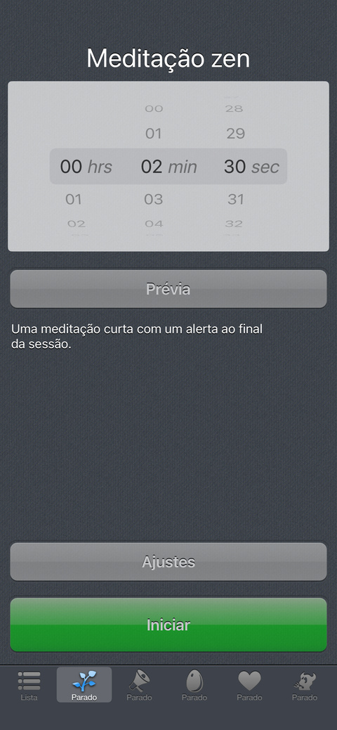 Defina a duração